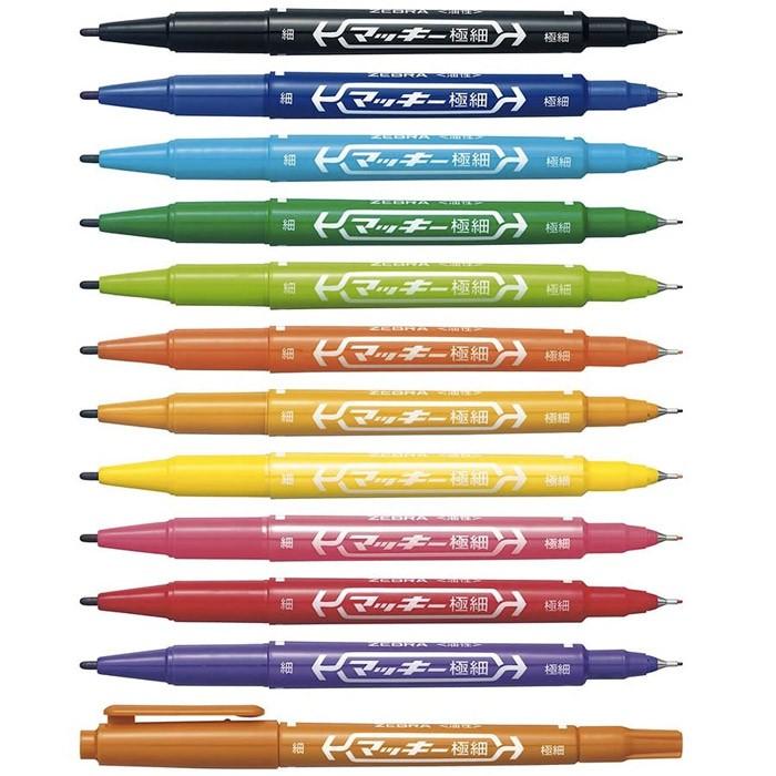 油性マッキー極細 12色セット/ZEBRA ゼブラ 速乾性 耐水性 筆記 MCF