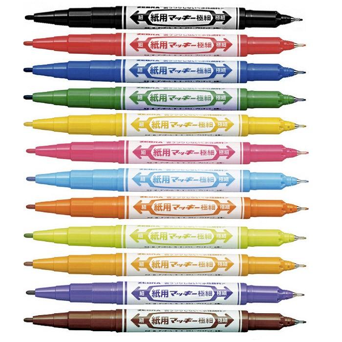 msks27ページ 紙用 マッキー 極細12色セット/水性 カラーペン サインペン