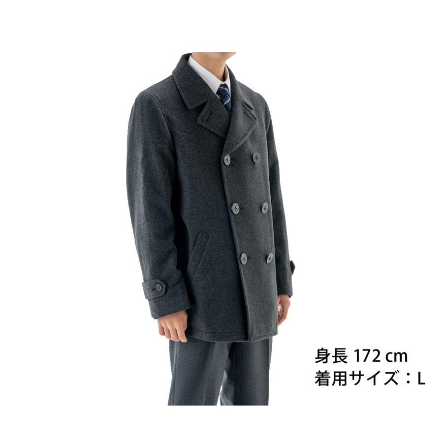 トンボ学生服 ピーコート 軽量 男女兼用 スクールコート 紺 黒