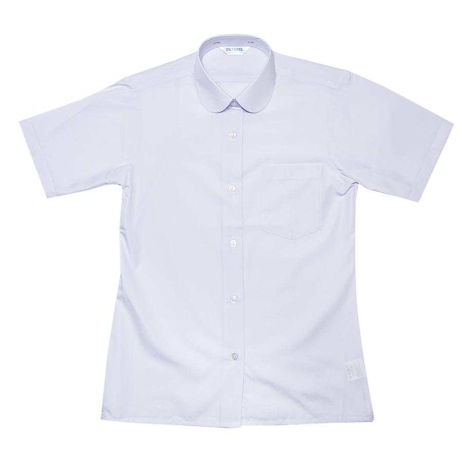 丸衿ブラウス 半袖 スクールシャツ 丸襟 丸えり 女子 ノーアイロン