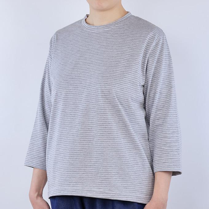 七分袖Tシャツ レディース 綿100% ボーダー カットソー フリーML 春夏
