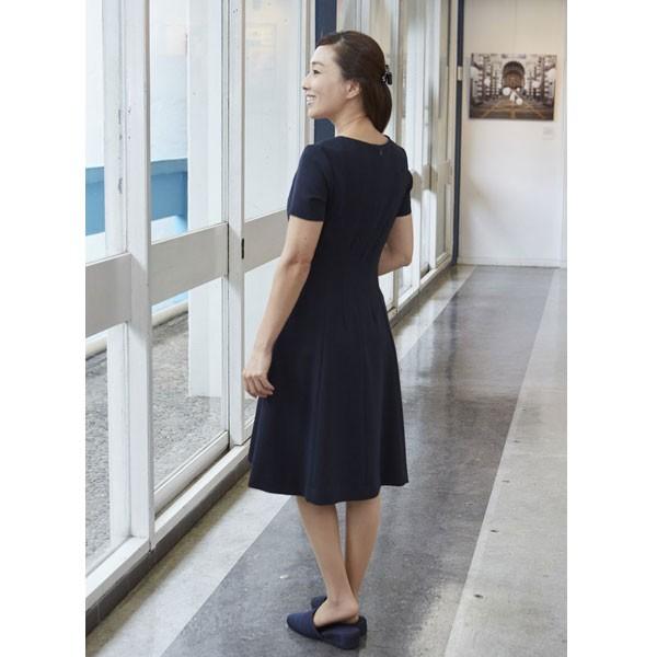 接触冷感 速乾 学校訪問 説明会 濃紺 フィット＆ミドル丈フレア