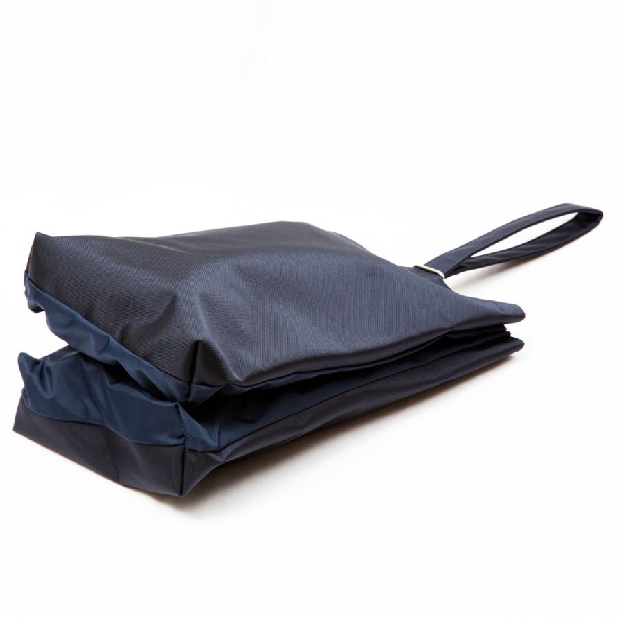 お受験 2足用 シューズケース 濃紺 無地 仕切り付き マチつき 上履き