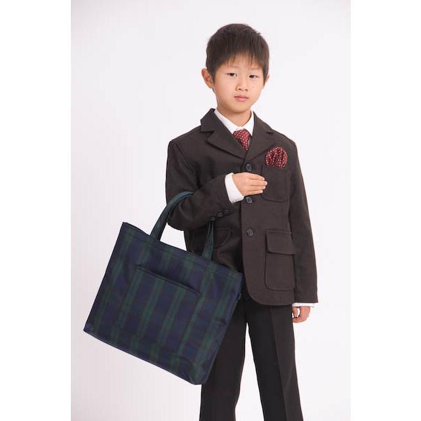 完全日本製 エスパニアチェック柄 レッスン バッグ ナイロン製 マチ