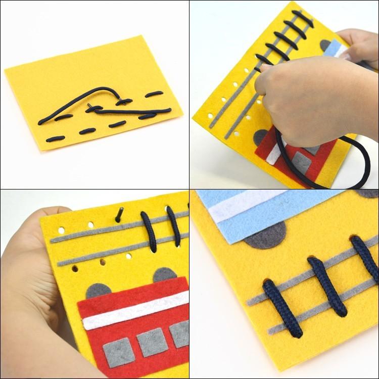 ひもとおし でんしゃ 手作りフェルト教材 : お受験グッズのハッピー