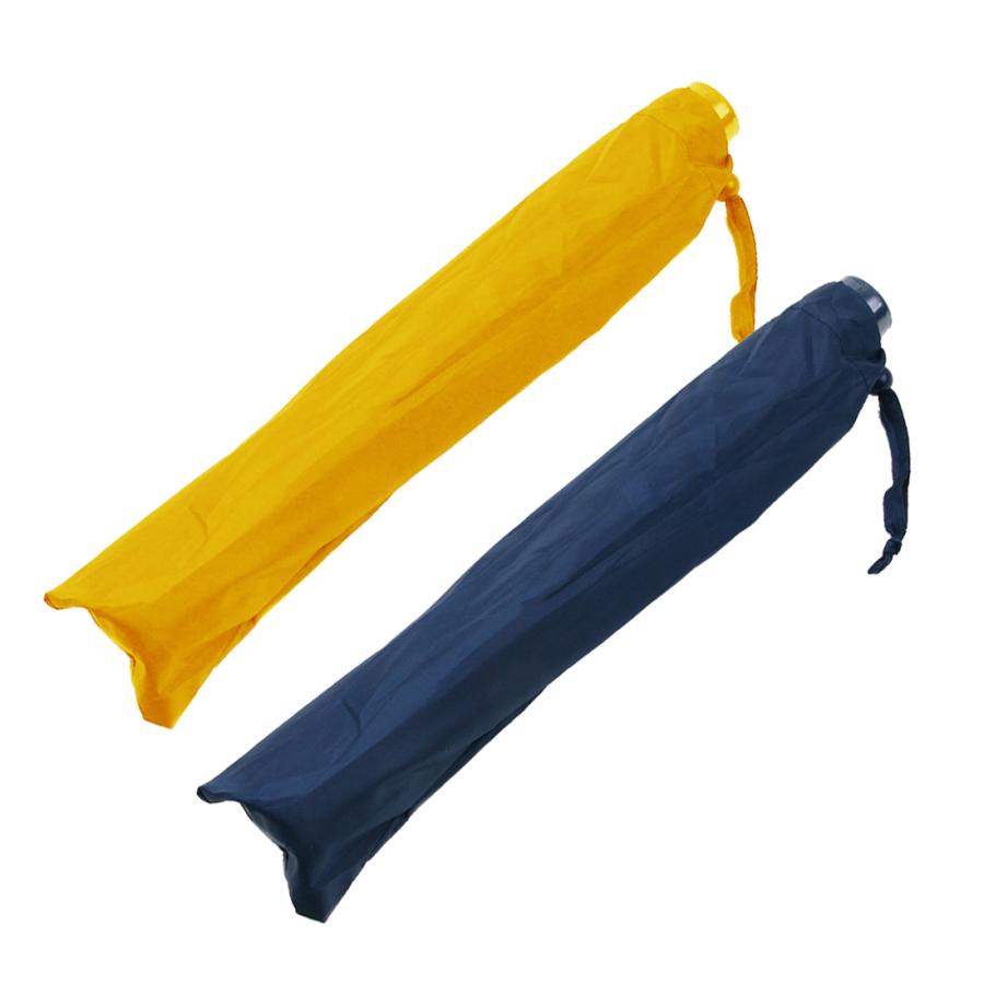 お子様用折りたたみ傘 1コマ透明 紺 黄色 無地 50センチ 手をはさま