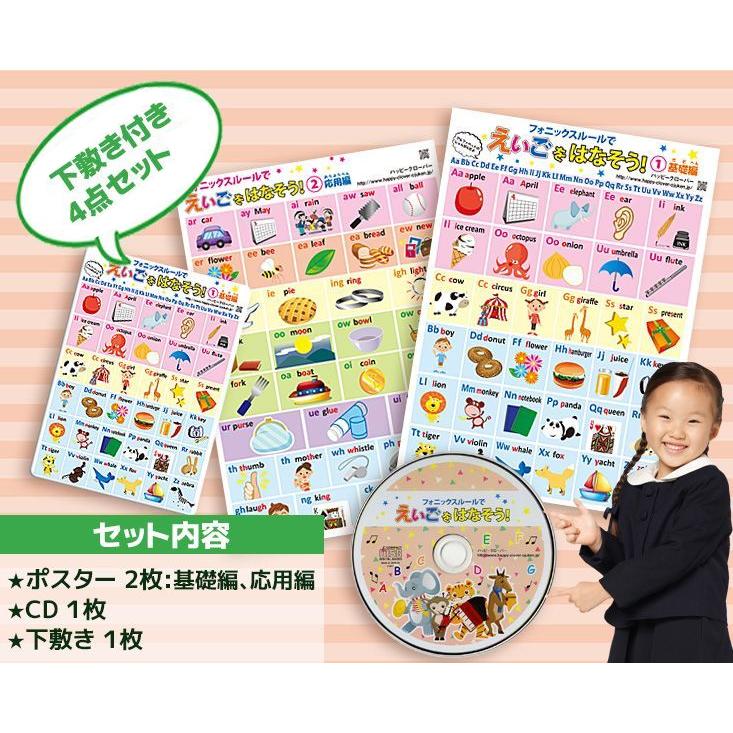 ポスト投函送料無料 半額セール 意匠登録 英語ポスター フ 日本人向け 脱カタカナ英語 フォニックスルール英語教材 ポスター２種 ｃｄ 下敷き4点セット Ph English Set お受験グッズのハッピークローバー 通販 Yahoo ショッピング
