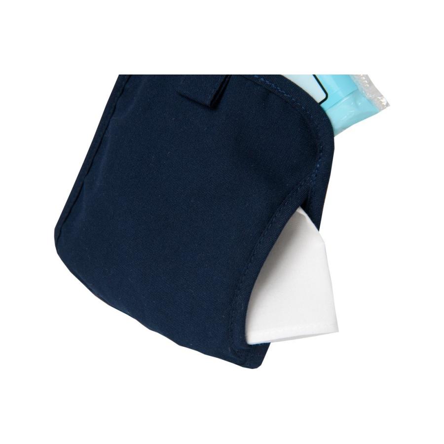 お受験専門店品質 Wポケットタイプ 安全ピン付き 付けポケット 紺 手