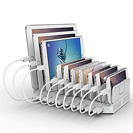 史上最も激安 マルチデバイス用Alxum 2.4A高速充電ステーションオーガナイザー、Moblie電話、タブレット、ホワイ USB充電ステーション、10ポート96W モバイルバッテリー 史上最も激安 マルチデバイス用Alxum 2.4A高速充電ステーションオーガナイザー、Moblie電話、タブレット、ホワイ USB充電ステーション、10ポート96W モバイルバッテリー