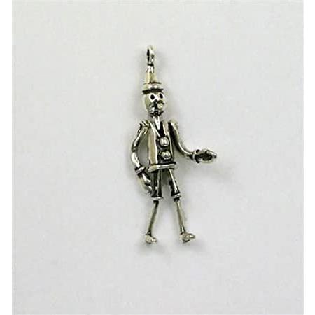 ブランドのギフト Sterling Silver B Chain Key Accessories Jewelry - Charm Man Tin Movable 3-D ブレスレット