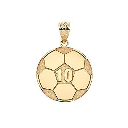 35 割引 スポーツチャーム 10k イエローゴールド カスタマイズサッカーボールペンダント 名前と番号付き Memoeuro Hu