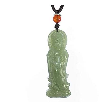 超人気 China 2" Certified P Necklace Kwan-yin Blessing Jade Nephrite Hetian Nature その他メモリーカード