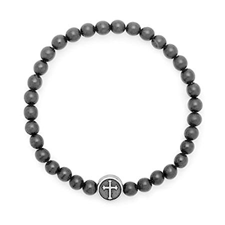 【売れ筋】 ADDICTION EVE'S Men's Bracelet Bead Cross Colored Black ブレスレット