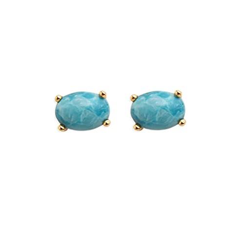 独特の上品 最大56％オフ YoTreasure 1.36 Ct. Dainty Oval Shaped Turquoise Earrings 10k Yellow Gold S compmowers.com compmowers.com