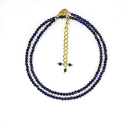 驚きの価格が実現！ Gempires Lapis Lazuli Beads Necklace, Micro Faceted Beaded Necklace, Handma ネックレス、ペンダント