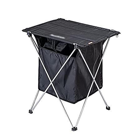 史上最も激安 Bag Storage with Table Camping Foldable Outdoor QIAOLI Aluminum Tab Folding 食器セット