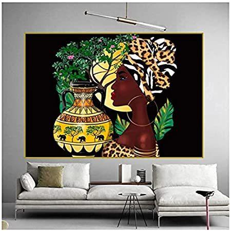 日本製 高品質 アフリカの女性の花瓶アート壁にキャンバスの絵画アートポスターは リビングルームの通路の家のクアドロスの装飾のための壁の写真を印刷します 単体販売 7fd Regt Raa Association Com