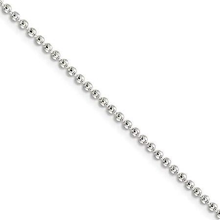 アメリカで人気の商品Black B0w Jewelry 2mm Sterling Silver, S0lid Beaded Chain Necklace, 26 Inch【人気・並行輸入】