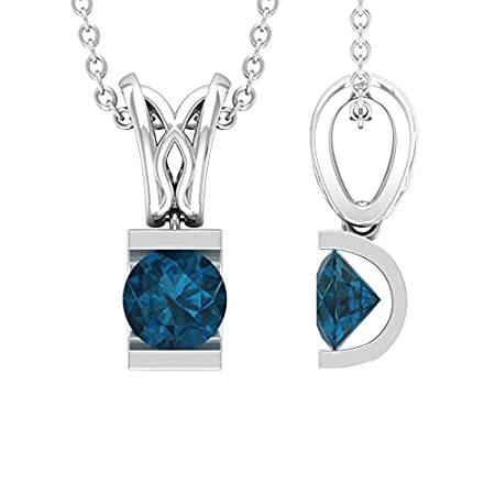 冬バーゲン 特別送料無料 Pendant Solitaire Topaz Blue London Shape Round Mm 5x5 並行輸入品 In a Setting Bar メンズアクセサリー Www Emmaparknutritionist Com Au