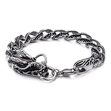 人気ブランドを Gualiy 316L Bracele Chain Curb Width 13MM Men, for Bracelet Steel Stainless ブレスレット