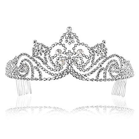 【25％OFF】 Crystal Rhinestone Bridal Wedding Pageant SAMKY Flower T164 Crown Tiara その他ヘアアクセサリー