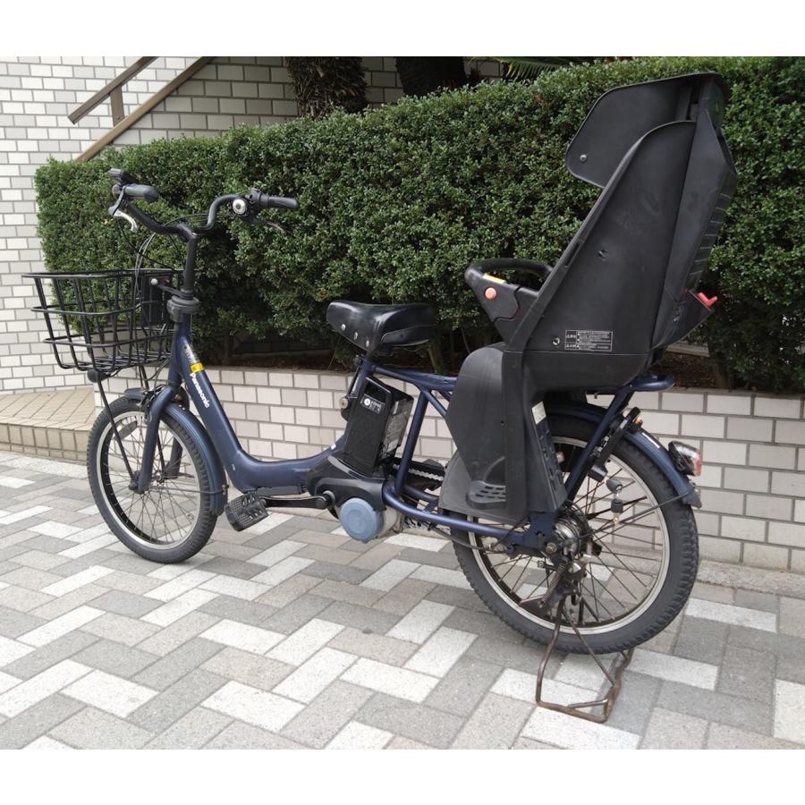 E950★整備済み　中古　3人乗り対応子乗せ　電動自転車★【Panasonic　ギュットアニーズ　20インチ　ブルーグレー　12Ah】 Panasonic（パナソニック） 中古車 電動自転車 子供乗せ ギュット