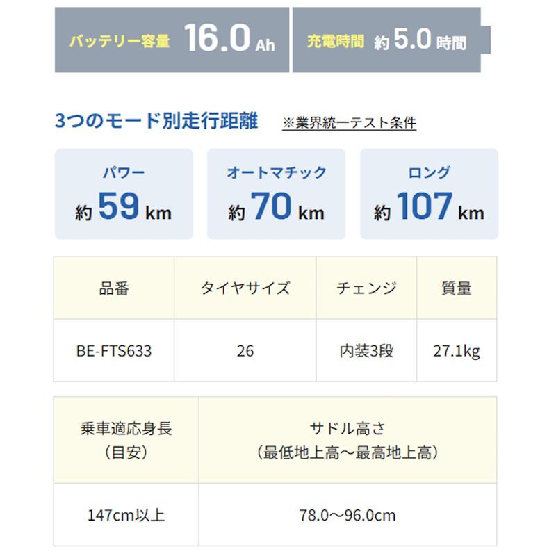 Panasonic 電動転車 パナソニック ティモS（TIMO） 16.0Ah