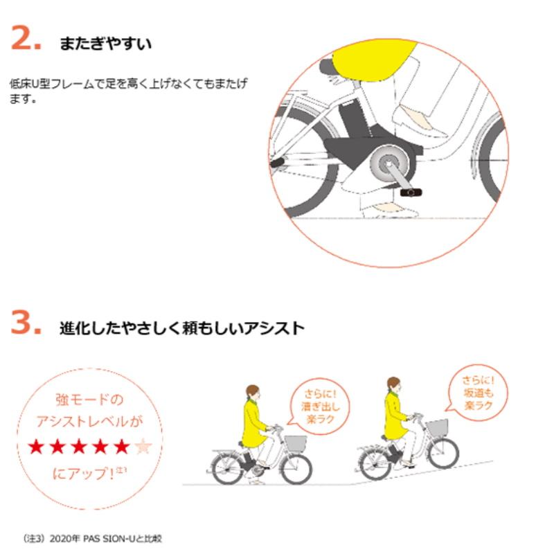 電動自転車 ヤマハ PAS SION-U 20型（パスシオンユー20型）12.3Ah 20インチ 2023年 自社便エリア送料無料（地域限定）　｜happy-cycle-setagaya｜05