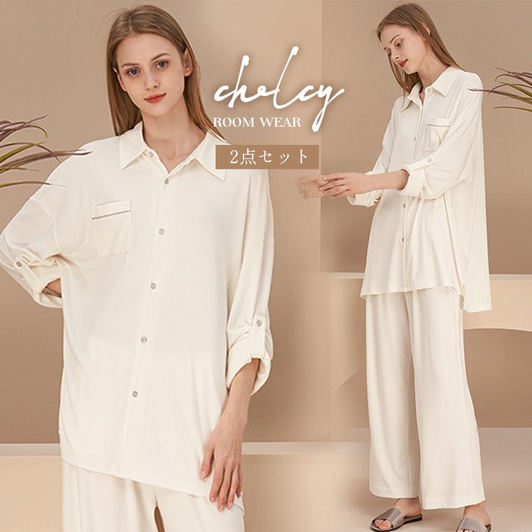 セットアップルームウェア レディース 春 夏 セパレート 大人 大人っぽい パジャマ 長袖 7部袖 女性 レディース 部屋着 ナイトウエア 綿 C113 Lee Che 通販 Yahoo ショッピング