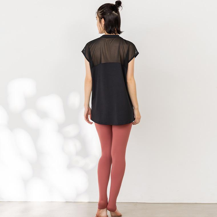 Lee.che ヨガウェア トップス ヨガ ロング丈 長い 総レース