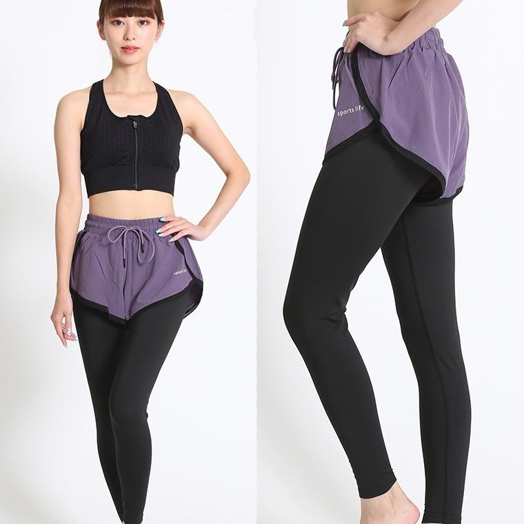 パンツ付きレギンス 短パン ヨガパンツ パンツ レディース おしゃれ ショートパンツ フィットネス ジム ピラティス ヨガウェア 安い ヨガ スポーツ ランニング R0 Lee Che 通販 Yahoo ショッピング