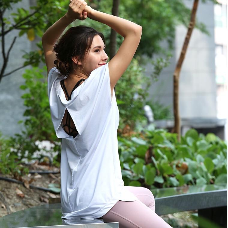 ヨガウェア ピラティス トップス ロングTシャツ ヨガ ホットヨガ ロング丈 可愛い おしゃれ スポーツ ピラティス レディース ブランド ジム 運動 体型カバー | Lee.che | 15