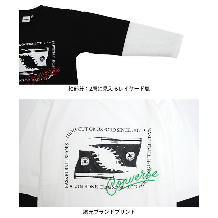 Tシャツ 長袖 キッズ ジュニア 男の子 子供 コンバース CONVERSE 長袖Tシャツ 130cm 140cm 150cm 160cm｜happy-f｜03