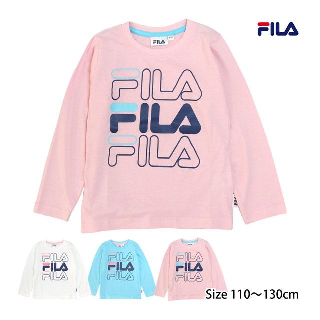 Sale Tシャツ 長袖 女の子 キッズ 子供 フィラ Fila 綿100 長袖tシャツ 110cm 1cm 130cm F8500 0 ハッピー ファッションストア 通販 Yahoo ショッピング