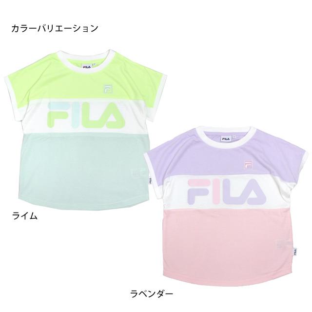 Tシャツ 半袖 キッズ ジュニア 女の子 フィラ FILA 子供 半袖Tシャツ 綿混天竺生地 130cm 140cm 150cm｜happy-f｜02