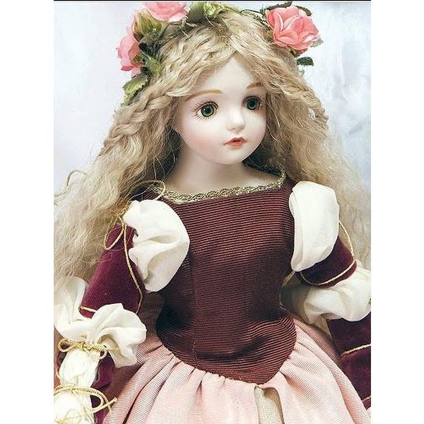 若月まり子 ビスクドール「眠り姫」（ドールスタンド付）ビスクドール