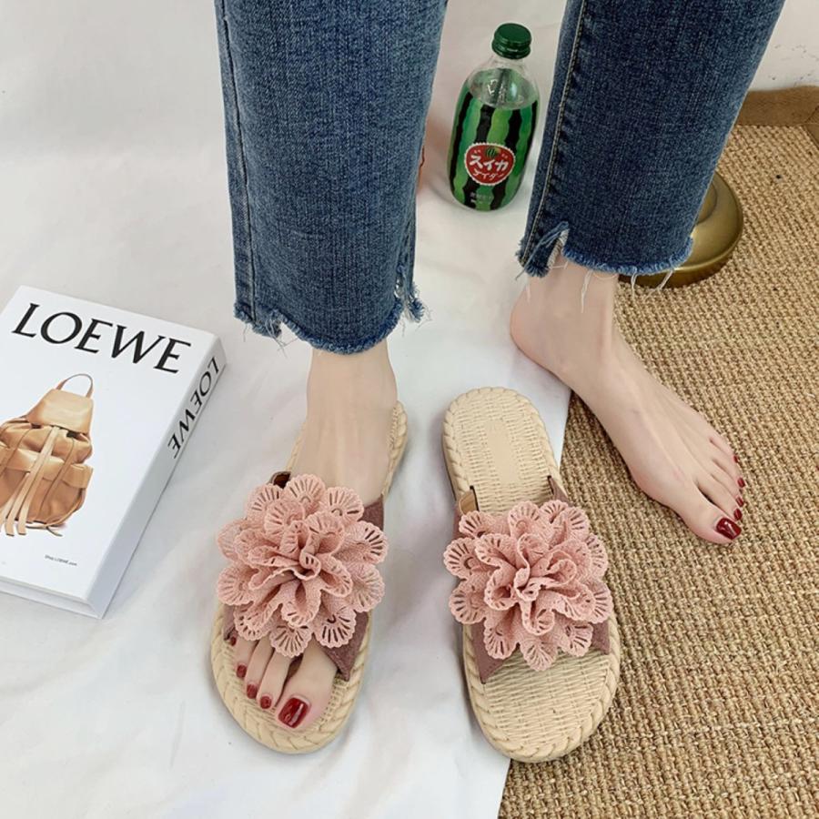 最終決算 フラワー ぺたんこ フラット サンダル 黒 レディース 花柄 Www Uniiweb Com Br