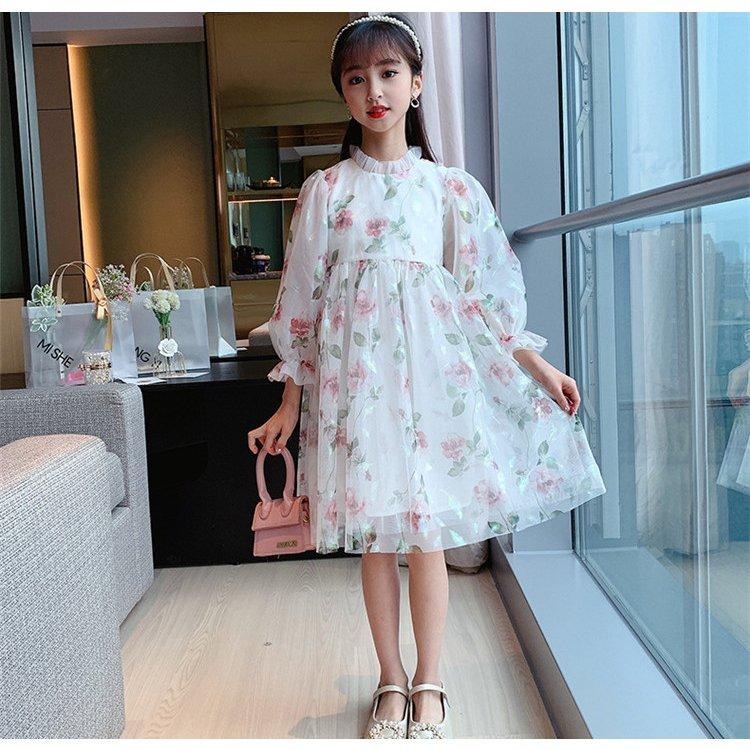 子供服 ワンピース ピンク 150 韓国子供服 キッズ 女の子 長袖 花柄ワンピース 春夏秋 子供ドレス 結婚式 誕生日 七五三 お姫様 ベビー服 おしゃれ 可愛い 新品