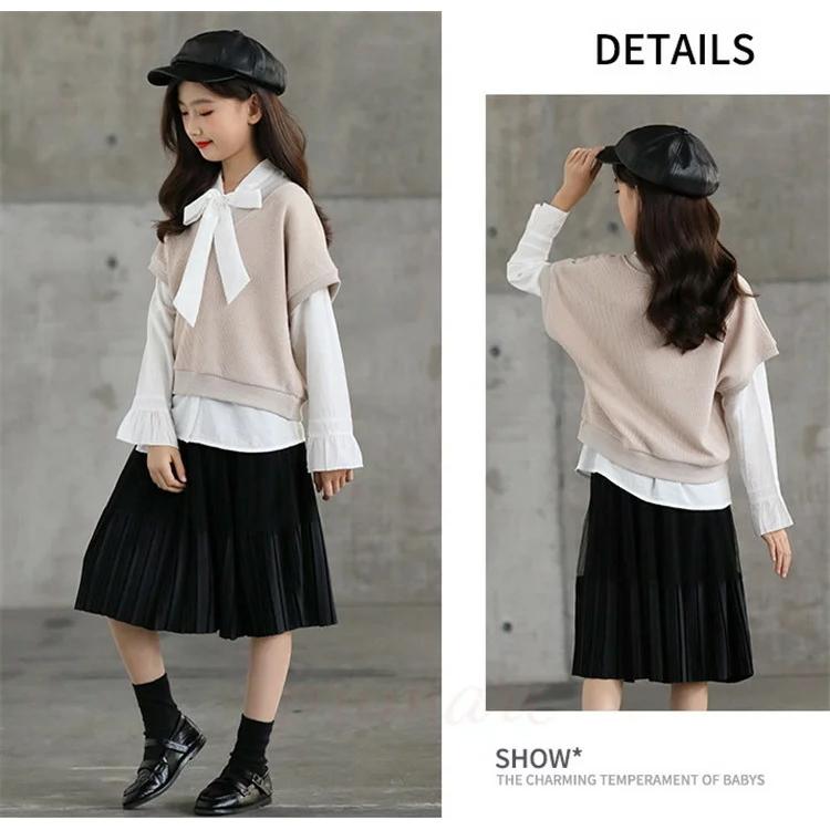 卒業式 女の子 ワンピース シャツ ベスト スカート フォーマル 3点セット 入園式 入学式 スーツ ジュニア服 子供服 キッズ チェック柄 卒服 長袖 上下3点セッ Gca28nbw5x 家具 インテリア Beacondinernj Com