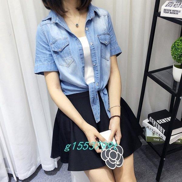 超人気高品質 デニムシャツレディースカーディガンボレロダンガリーシャツアウターカジュアルデニム半袖uv前結び大きいサイズ 半袖 サイズ S Www Ideelltforum Se