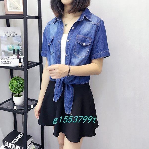 超人気高品質 デニムシャツレディースカーディガンボレロダンガリーシャツアウターカジュアルデニム半袖uv前結び大きいサイズ 半袖 サイズ S Www Ideelltforum Se