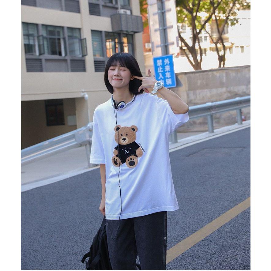 ペアルック カップル シャツ クマ柄 可愛い カップル お揃い 夏 韓国 カップル ペアルック シンプル トップス ペア カジュアル きれいめ カップル おそろい ユニ Ls Happy Home 通販 Yahoo ショッピング