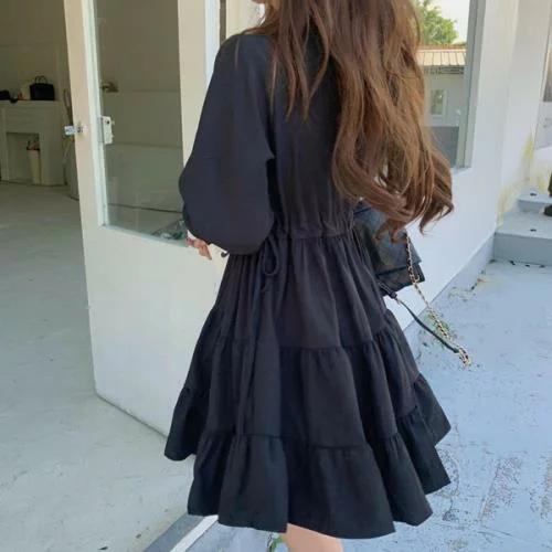 ワンピース 量産型 参戦服 お嬢様 韓国 ゆめかわいい やみかわいい 原宿系 地雷系 バイカラー オルチャン 無地 異素材mix 襟付き 春 秋 冬 長袖 ひざ上丈 ショー Ls0417a169 Happy Home 通販 Yahoo ショッピング