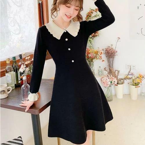 ワンピース ニットワンピ ニット 量産型 お嬢様 韓国 ゆめかわいい やみかわいい 原宿系 地雷系 参戦服 無地 ラウンドネック 秋 冬 長袖 ショート丈 ミニ丈 おし Ls0417a773 Happy Home 通販 Yahoo ショッピング