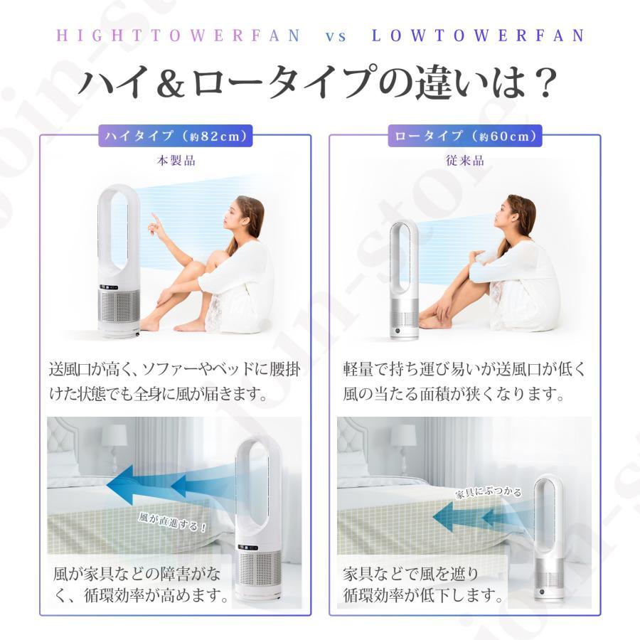 扇風機 羽なし dcモーター タワーファン 温冷風扇 空気清浄機 省エネ 首振り 節電 静音 軽量 自動首振り 冷暖タイプ 冷風機 速冷 8段階風量 卓上 リビング｜happy-home｜19