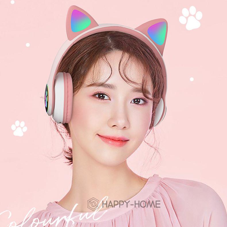最新型ヘッドセットブルートゥースイヤホン ゲーミングヘッドセット 猫耳 LED付き マイク内蔵 折り畳み式 通話可 有線/無線両用 誕生日 入学式  新年プレゼント :zjxtdsej02:happy-home - 通販 - Yahoo!ショッピング