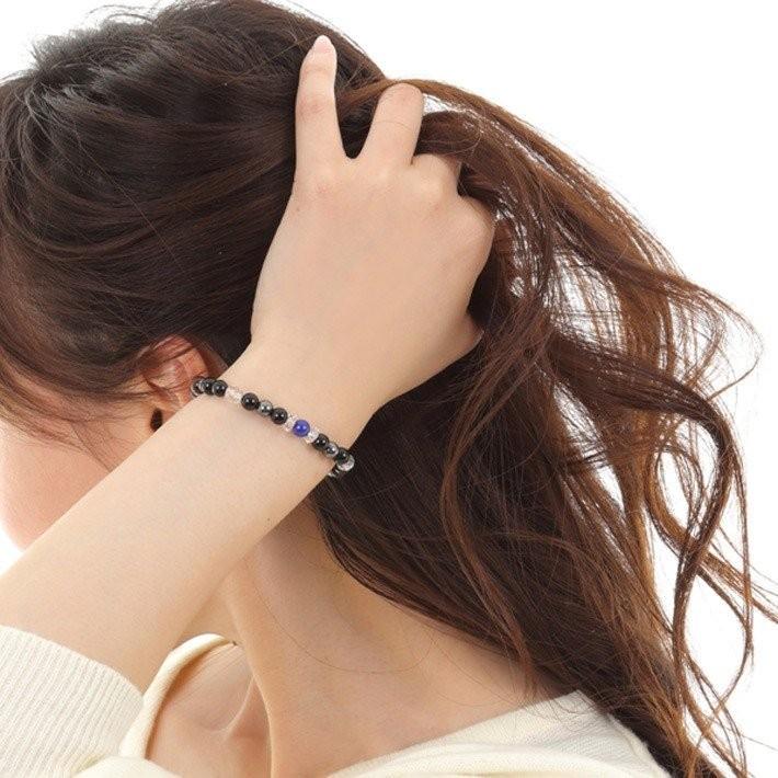 パワーストーン ブレスレット メンズ ラピスラズリ オニキス 天眼石 金