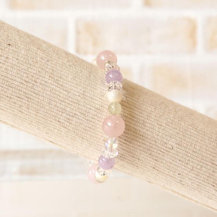 パワーストーン ブレスレット レディース ローズクォーツ アメジスト