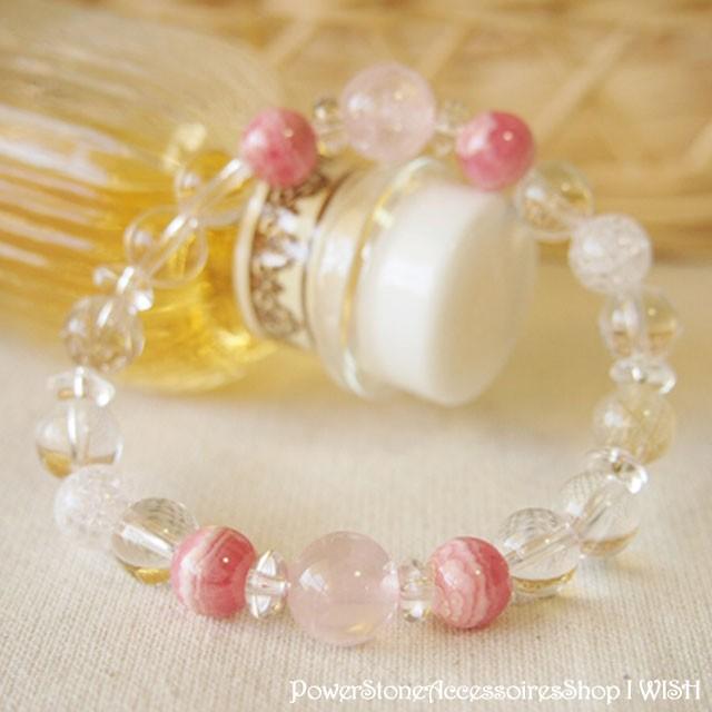 パワーストーン ブレスレット メンズ レディース ローズクォーツ