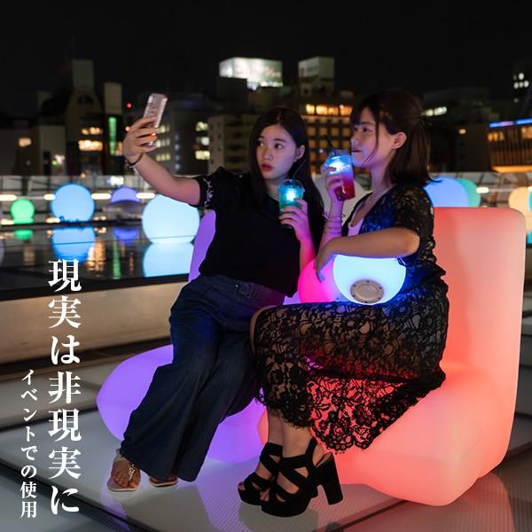 Refala リファラ　LED照明テーブル 多色変化 REFALA（リファラ） テーブル センターテーブル 60cm 丸 間接照明